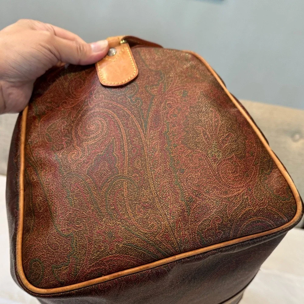 Authentic Etro Brown Paisley Travel Bag